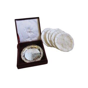 *CREA Milano Italy Vintage Classic Silver Collection Beverage Coasters - NIB